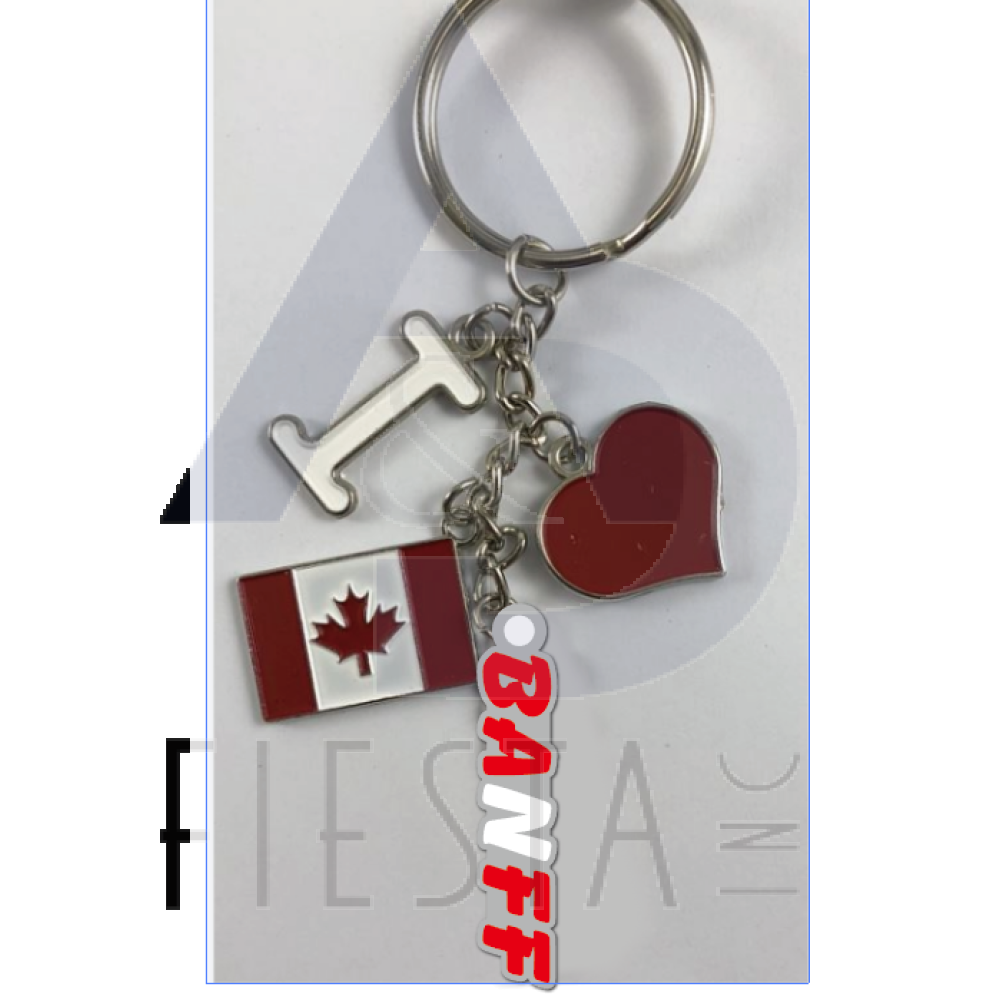 BANFF 2-TONE BEAR WALKING IN FOREST KEY CHAIN