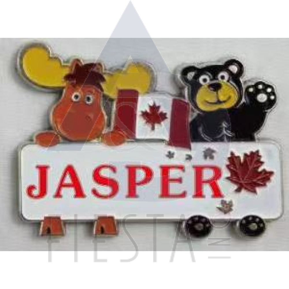 JASPER METAL MOOSE AND BLACK BEAR WITH A FLAG MAGNET