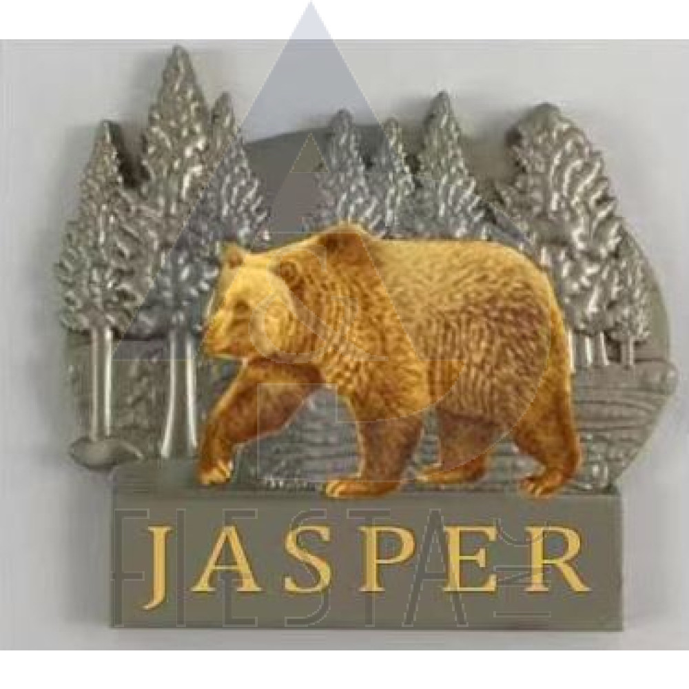 JASPER METAL 2-TONE BEAR WALKING IN FOREST MAGNET