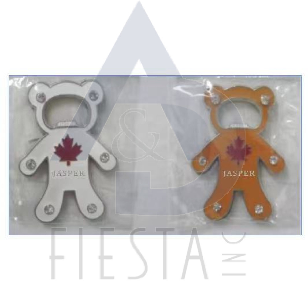 JASPER BEAR BOTTLE OPENER ASSORTED COLORS MAGNET 