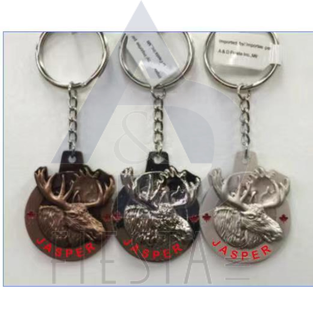 JASPER 3D MOOSE 3 ASST COLORS KEY CHAIN