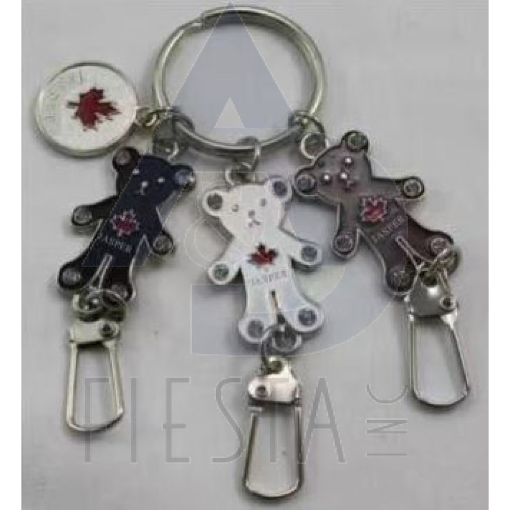 JASPER CANADA TEDDY BEAR CHARMS WITH CLIPS KEY CHAIN 