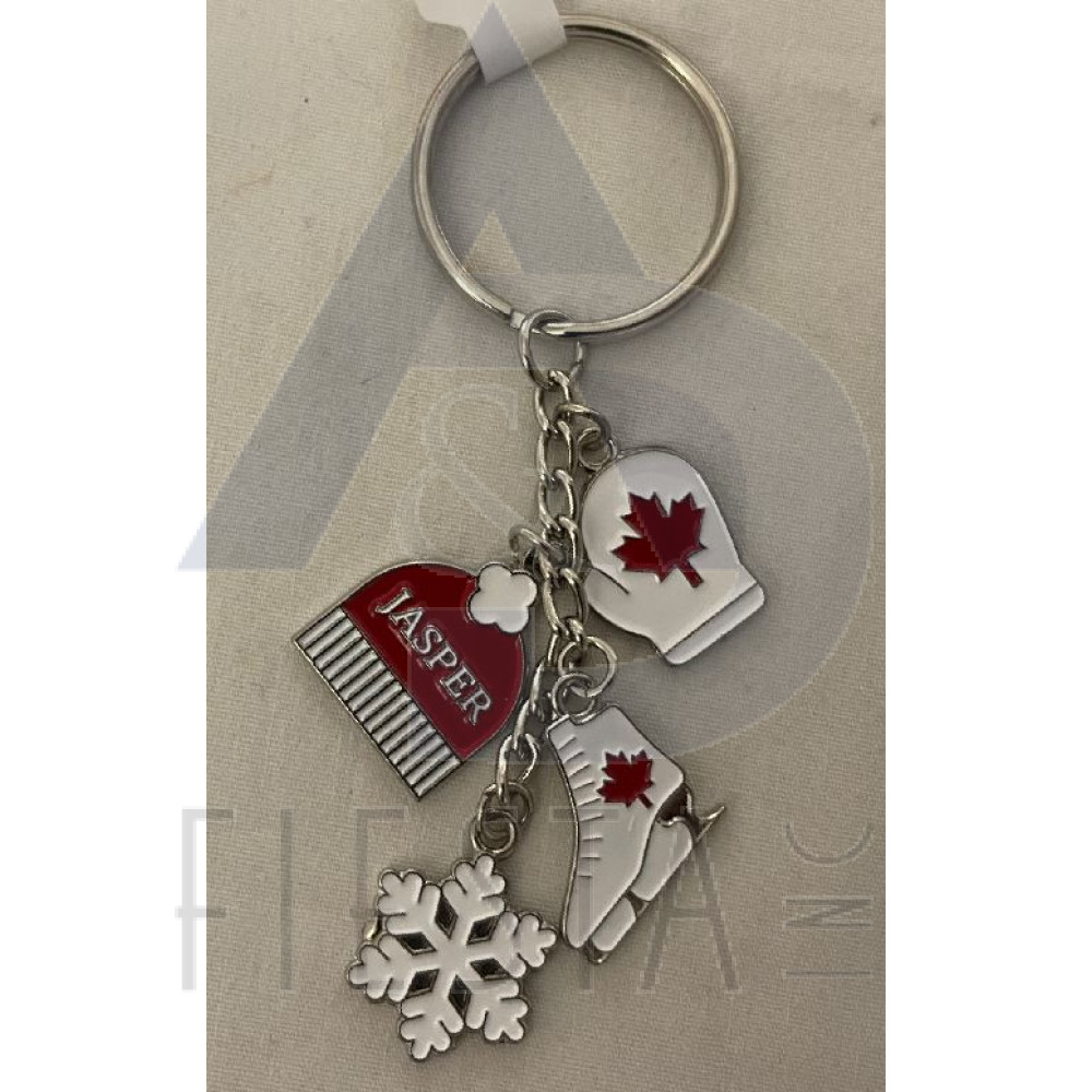 JASPER CHARMS SNOW FLAKE/WINTER HAT/GLOVE AND ICE SKATE KEY CHAIN 