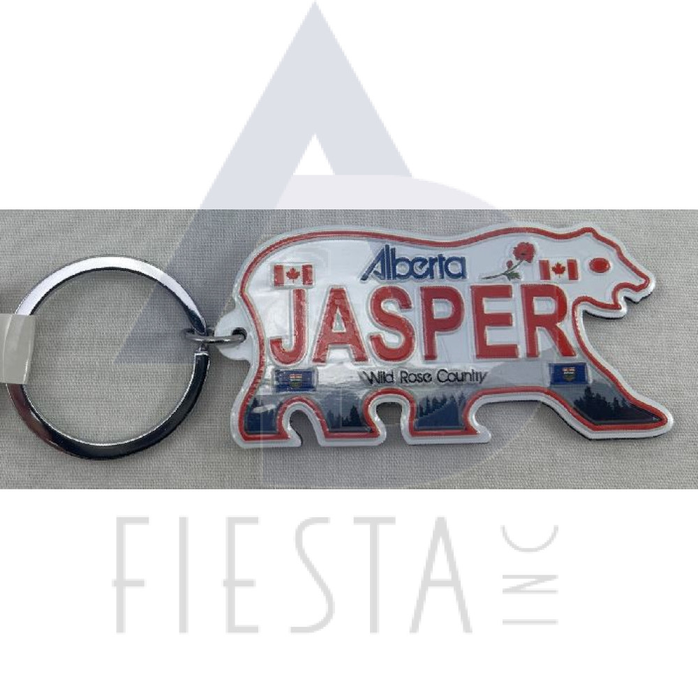 JASPER BEAR SHAPE LICENSE PLATE KEY CHAIN 