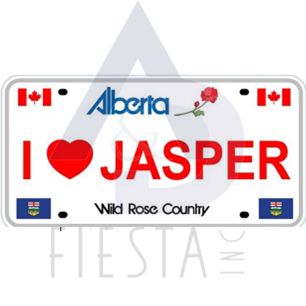 JASPER-ALBERTA "I LOVE (HEART) JASPER" BIKE LICENSE PLATE 20.4x10.2 CM