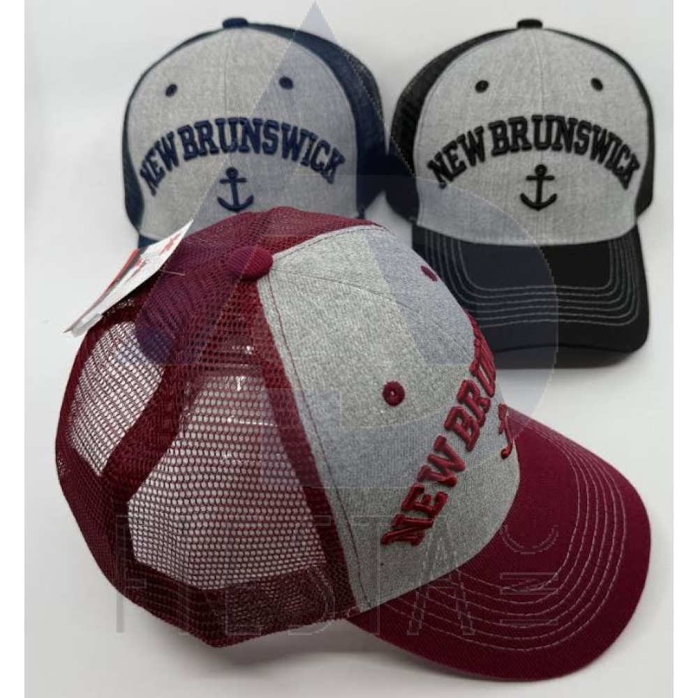 NEW BRUNSWICK ACRYLIC CAP 3D "NEW BRUNSWICK" AND 3D ANCHOR WITH MESH ASSORTED COLORS