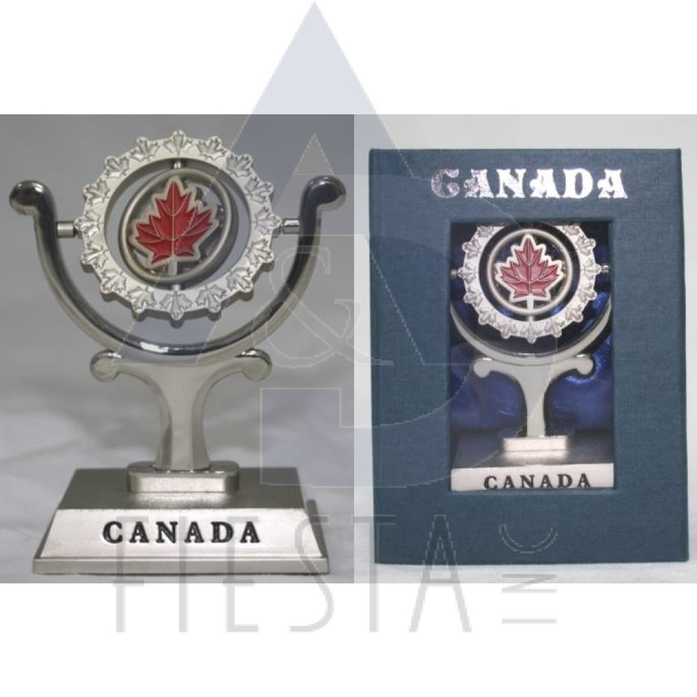 CANADA SPINNING PAPER WEIGHT IN BLUE GIFT BOX