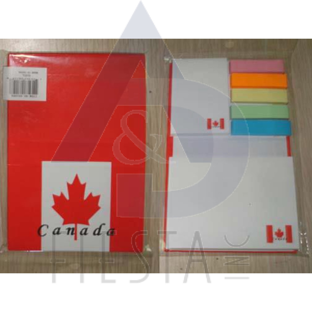 CANADA NOTE PAD WITH ASSORTED COLORS BOOK MARKS