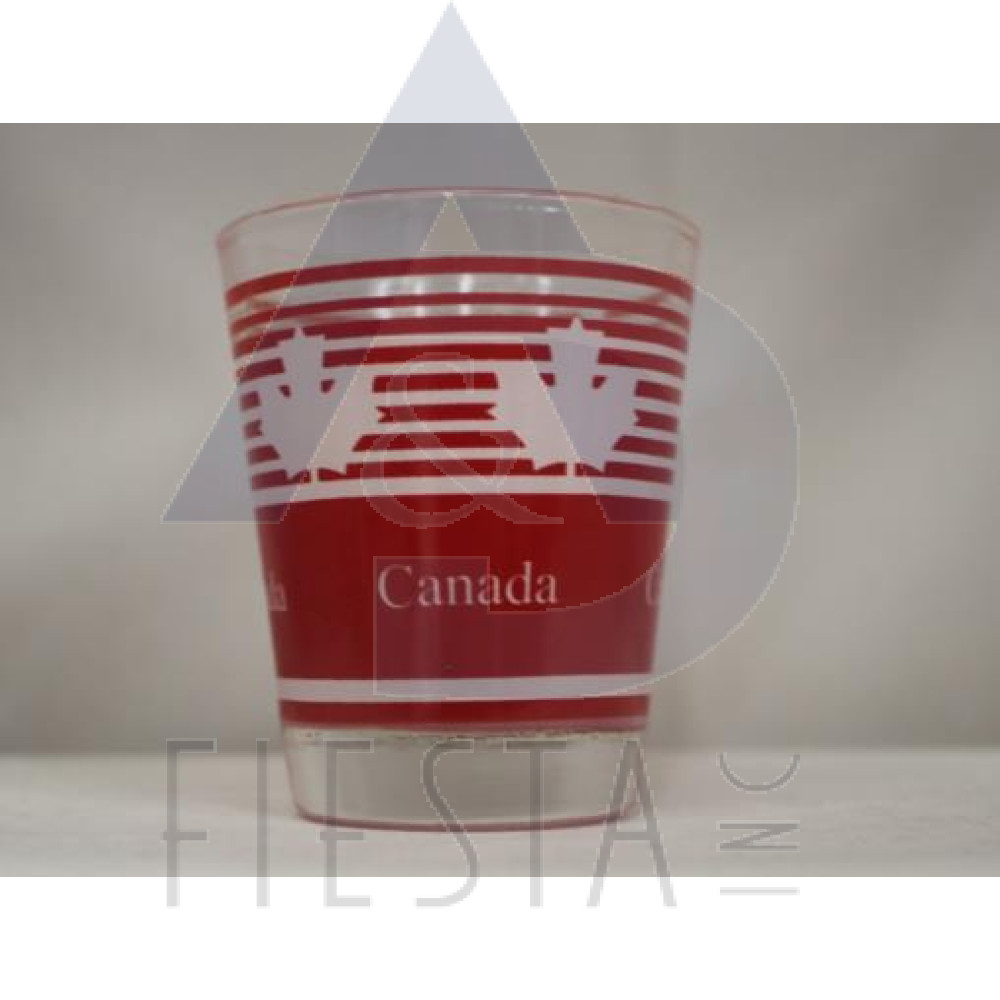 CANADA SHOT GLASS RED STRIPES