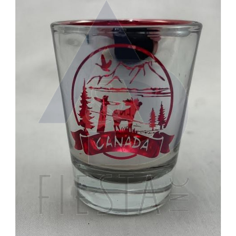CANADA RED SHOT GLASS WITH LANDMARKS LOGO