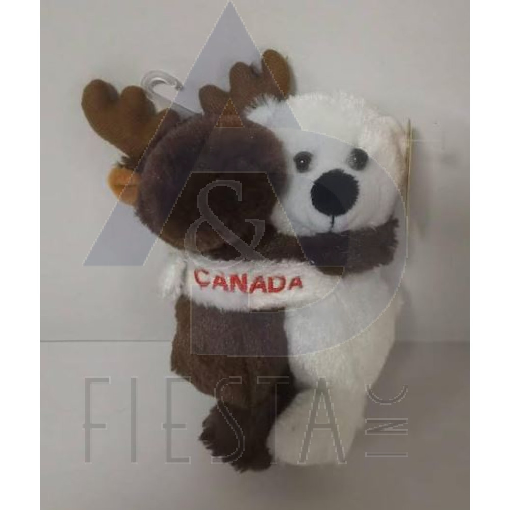 CANADA PLUSH 16 CM HUGGING MOOSE & WHITE BEAR