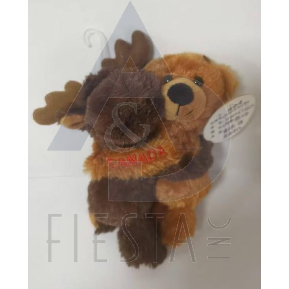 CANADA PLUSH 16 CM HUGGING MOOSE & BROWN BEAR