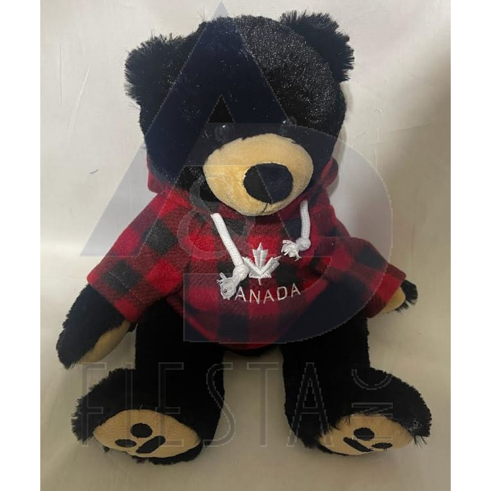 CANADA PLUSH 8.5" BLACK BEAR IN HOODIE