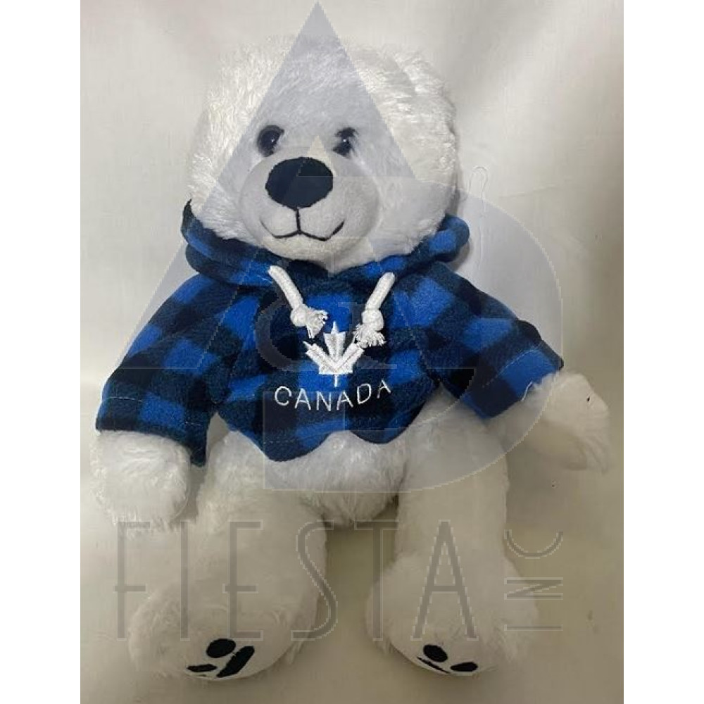 CANADA PLUSH 8.5" WHITE BEAR IN HOODIE