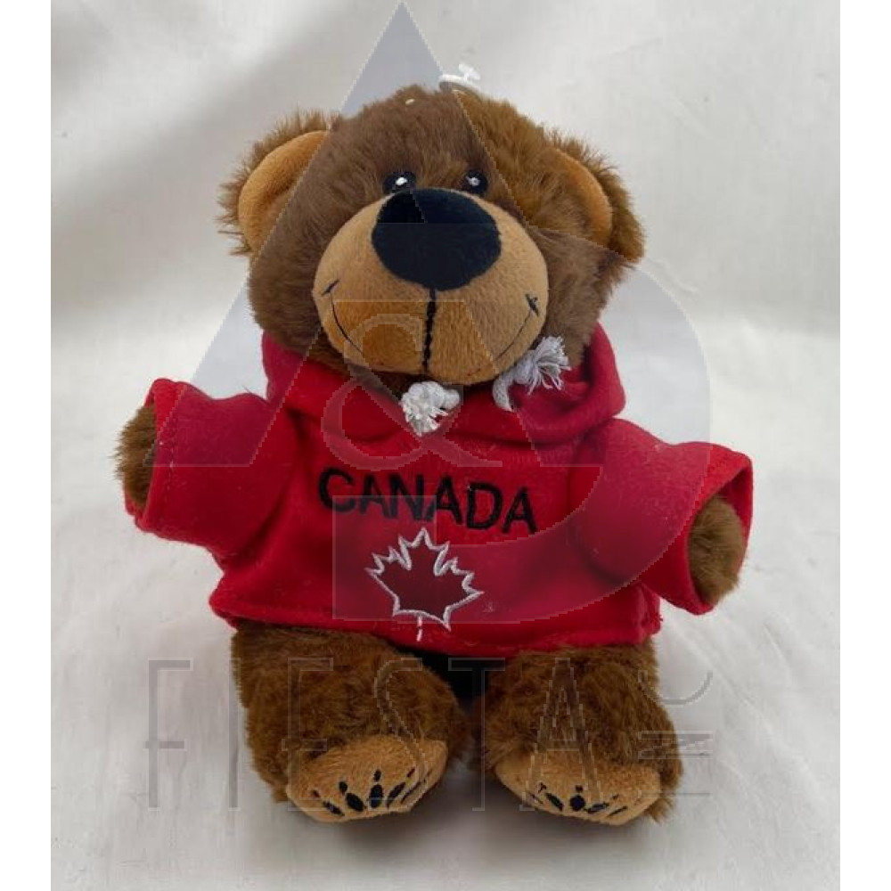CANADA PLUSH 7.5" BROWN BEAR WITH T-SHIRT AND HOOD