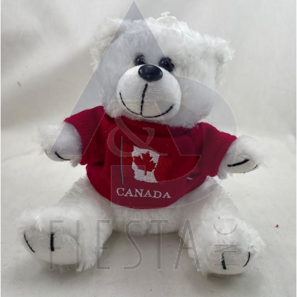 CANADA PLUSH 7" WHITE BEAR WITH SWEATER