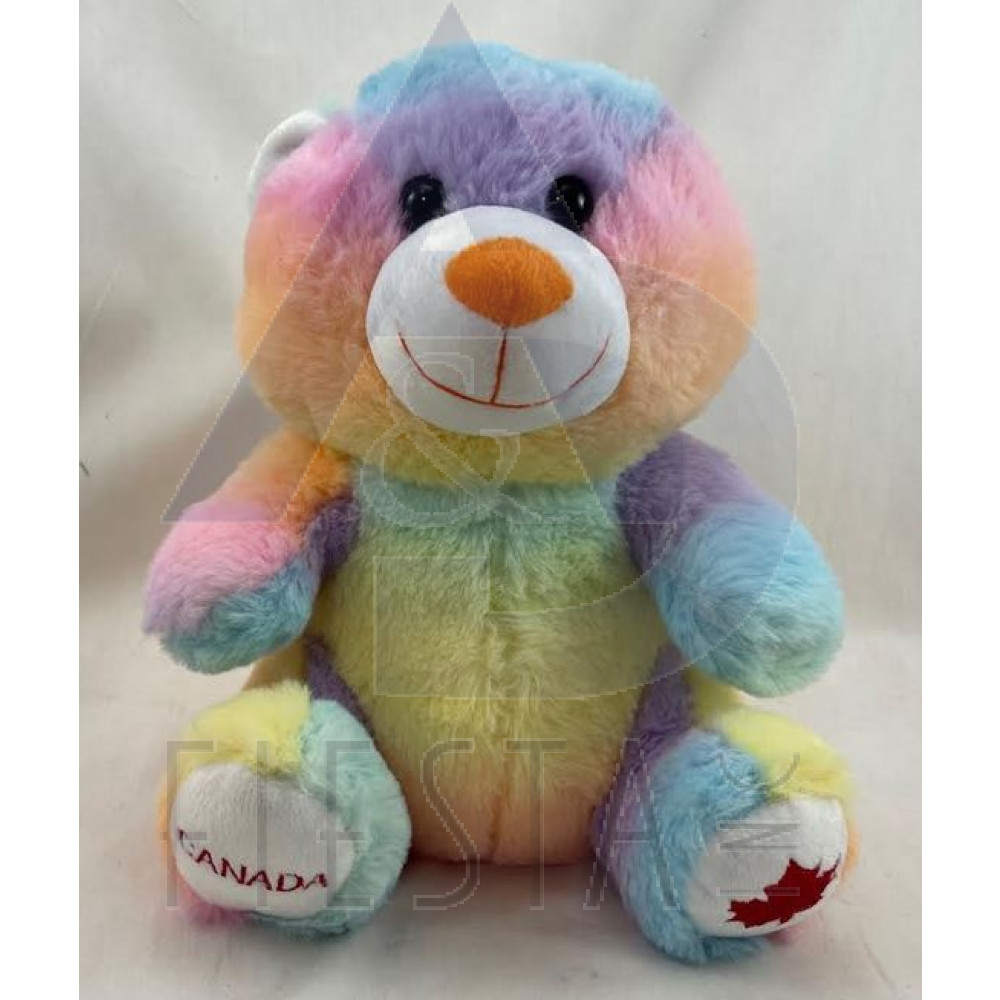 CANADA PLUSH 8" BEAR RAINBOW COLORS
