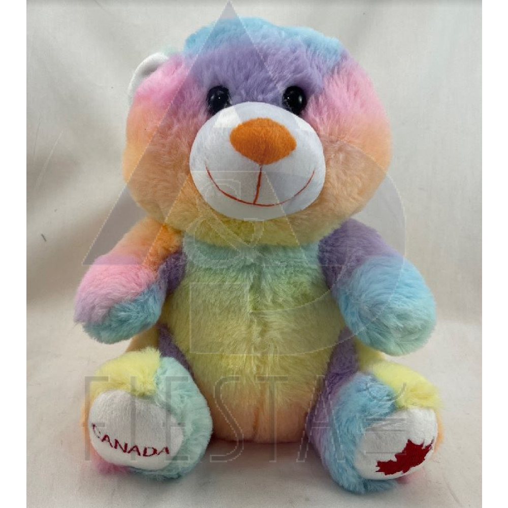 CANADA PLUSH 10" BEAR RAINBOW COLORS