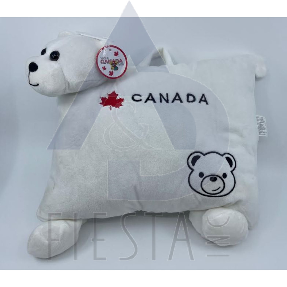 CANADA PLUSH WHITE BEAR 10.5"X8.5" HANGING PILLOW