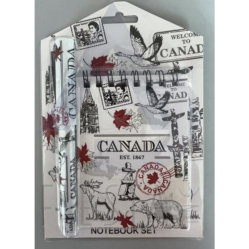 CANADA NOTE BOOK AND PEN SET ON BLISTER CARD