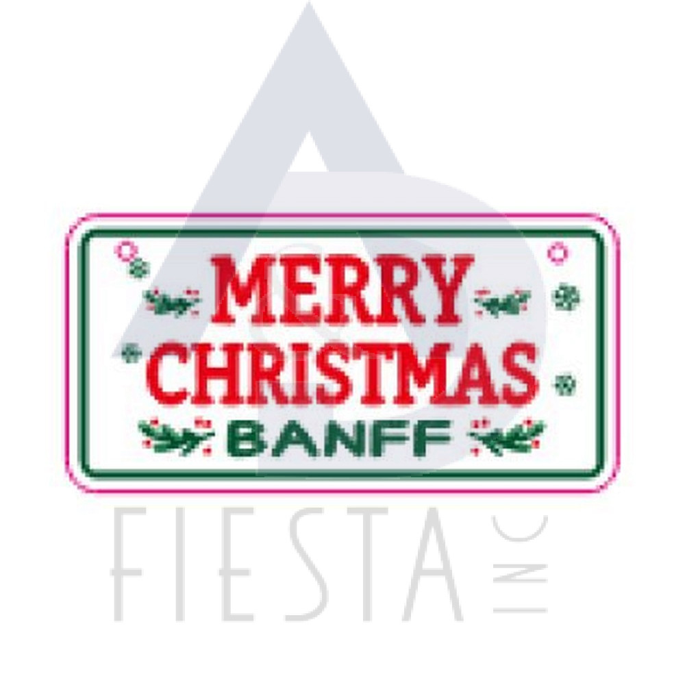 MERRY CHRISTMAS METAL HANGING SIGN WITH JUTE ROPE 5X10 CM-BANFF