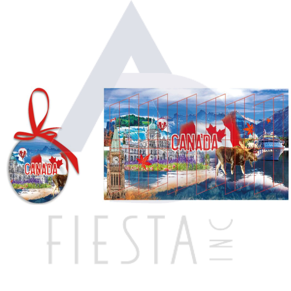 CANADA CHRISTMAS BALL WITH PICTURE IN BOX STYLE 1