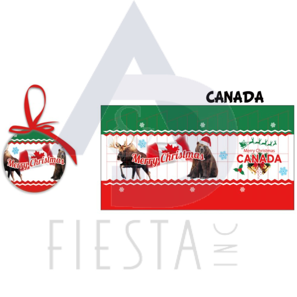 CANADA CHRISTMAS BALL WITH IMAGES IN BOX STYLE 3