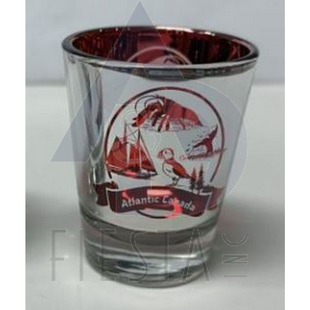 ATLANTIC CANADA RED SHOT GLASS WITH LANDMARKS LOGO