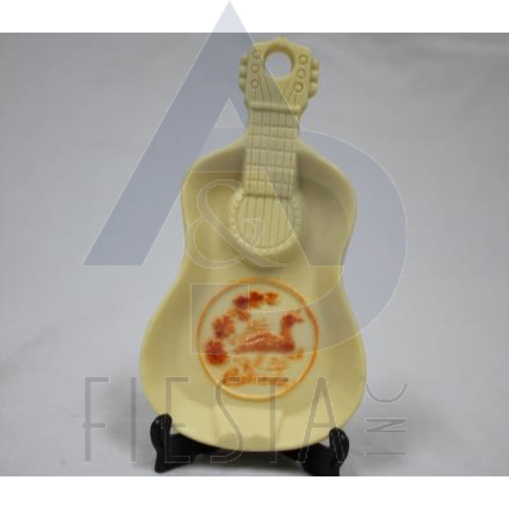 CANADA GUITAR POLY DISH WITH STAND WITH ORANGE LOON 