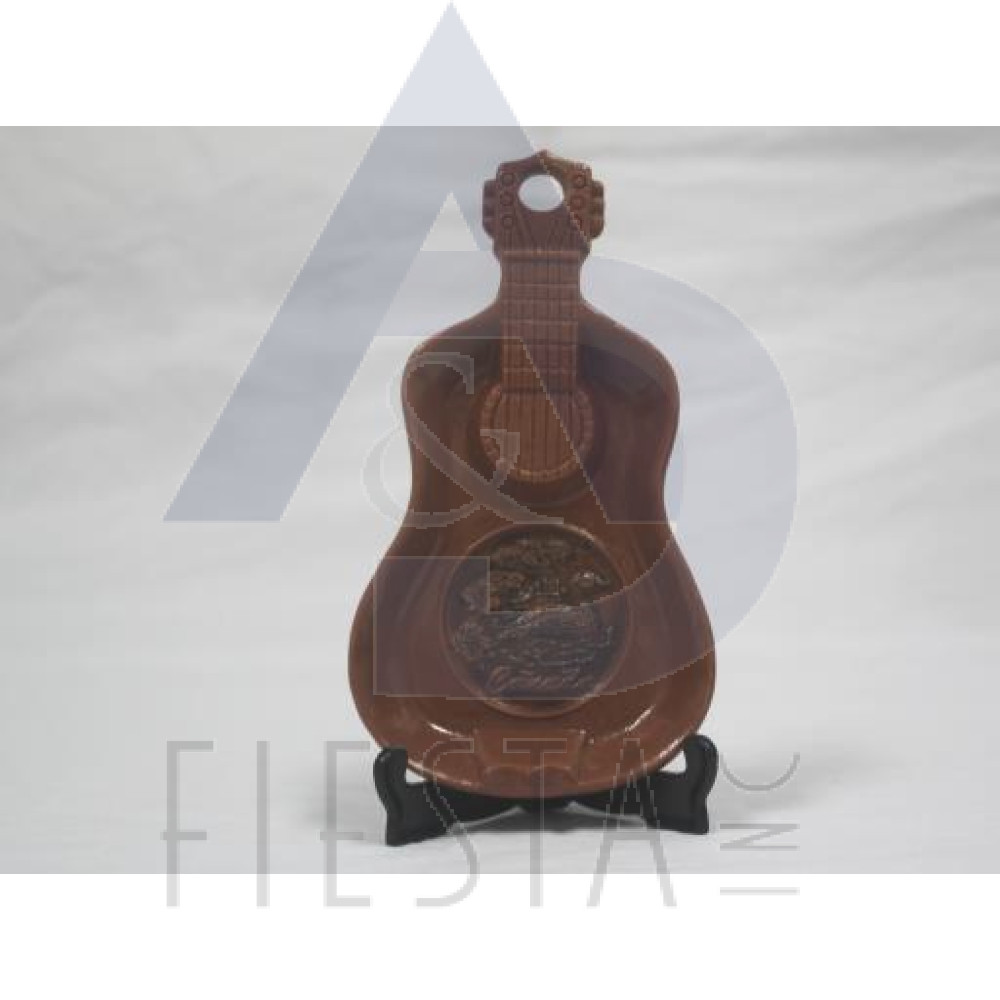 CANADA GUITAR POLY DISH WITH STAND - BROWN