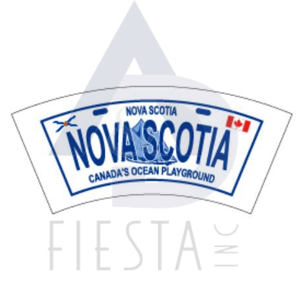 NOVA SCOTIA LICENSE PLATE FROSTED SHOT GLASS