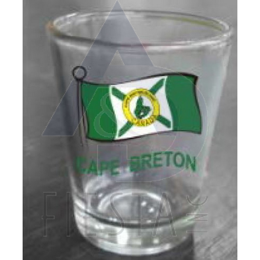 CAPE BRETON SHOT GLASS WITH WAVY FLAG