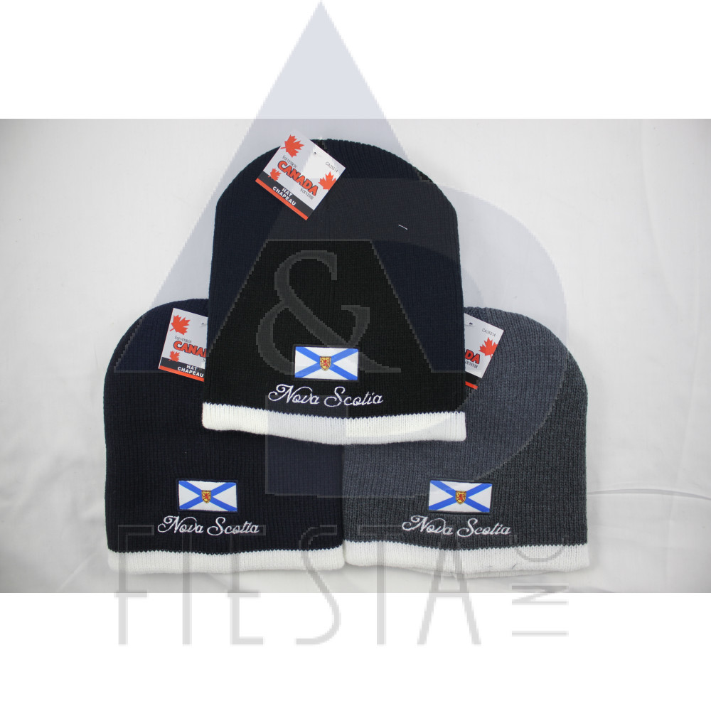 NOVA SCOTIA EMBROIDERED WINTER TOQUES ASSORTED COLORS