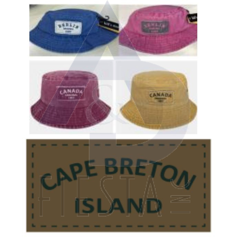 CAPE BRETON ISLAND, "CHILDREN" BUCKET HAT WITH PATCH 4 ASSORTED COLORS