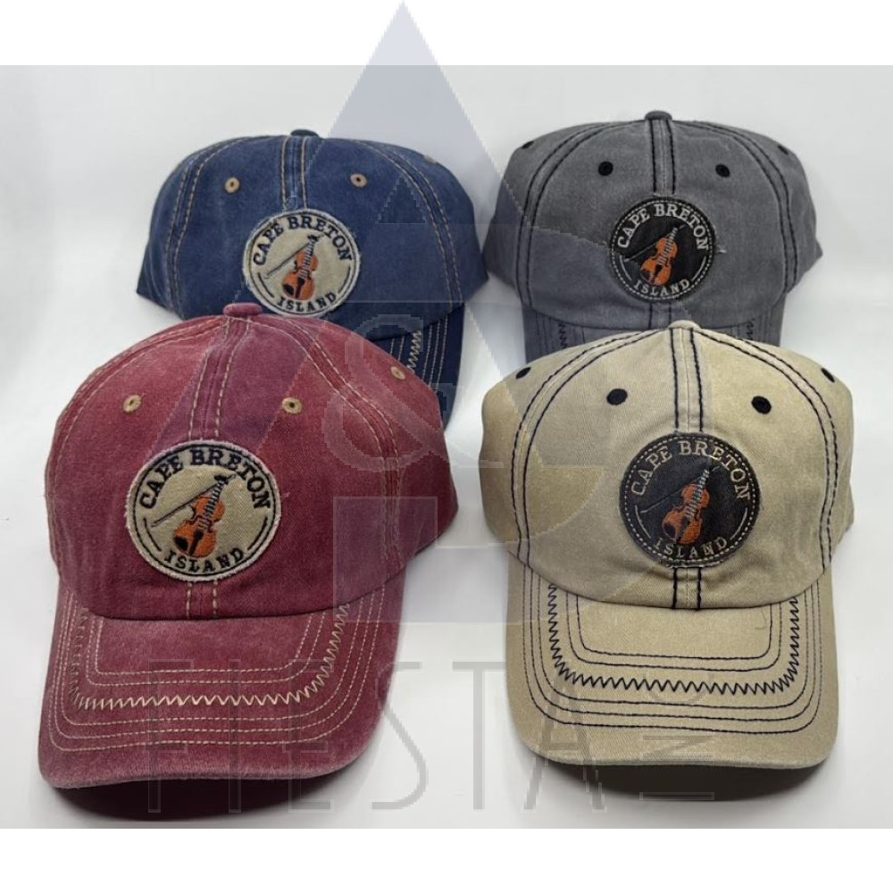 CAPE BRETON ISLAND CAP WITH ROUND PATCH WITH FIDDLE ASSORTED COLORS