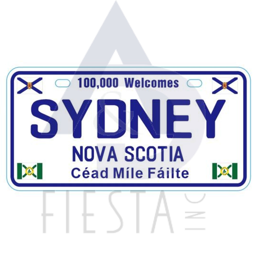 SYDNEY, N.S. LICENSE PLATES WITH N.S. & C.B. FLAGS, 10X5 CM MAGNET
