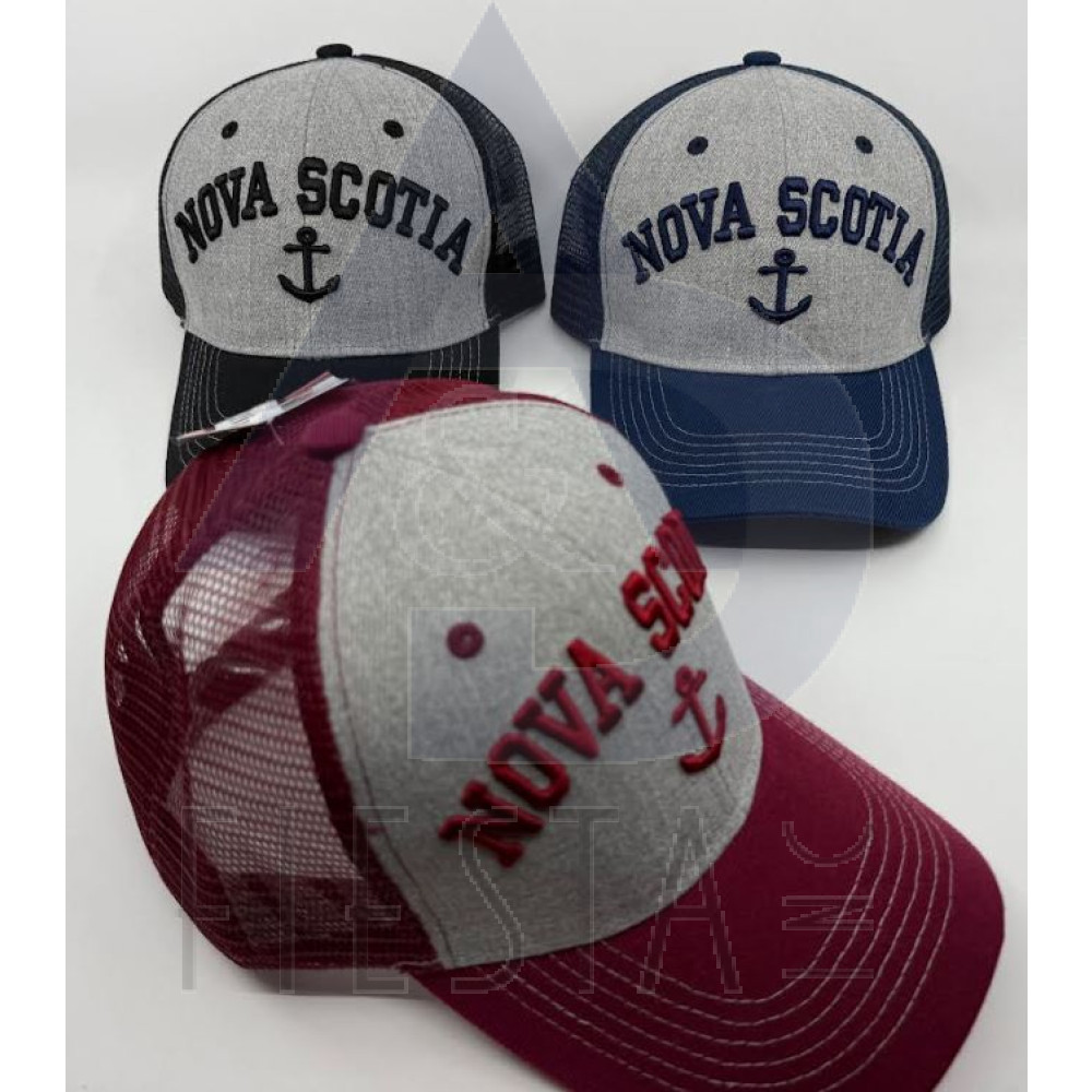 NOVA SCOTIA ACRYLIC CAP 3D "NOVA SCOTIA" AND 3D ANCHOR WITH MESH ASSORTED COLORS