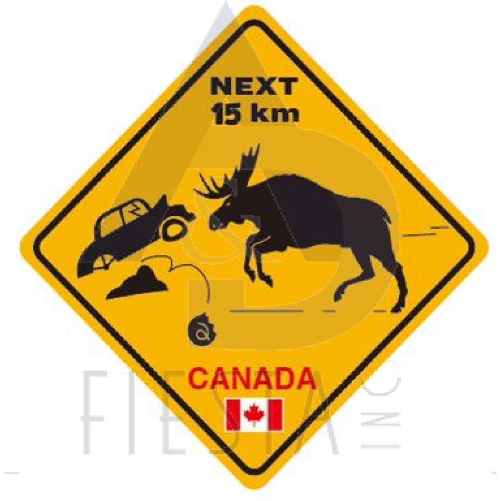 CANADA DIAMOND SHAPE MOOSE AND CAR STICKER IN BOX