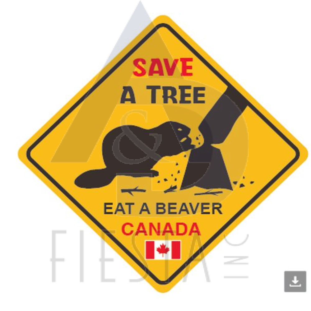 CANADA DIAMOND SHAPE BEAVER STICKER IN BOX