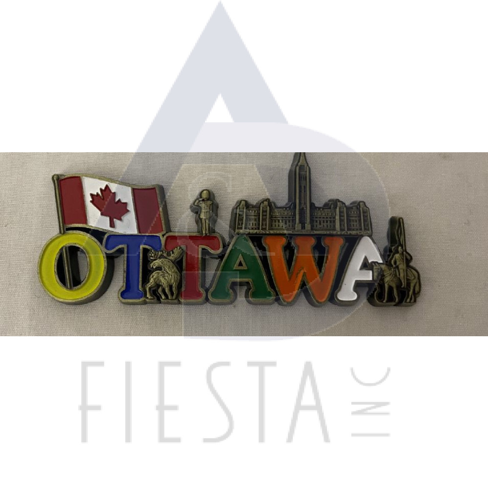 OTTAWA METAL COLORED CUT-OUT WITH LANDMARKS MAGNET