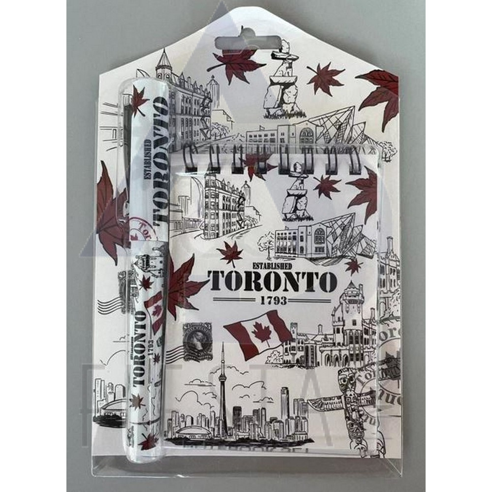 TORONTO NOTE BOOK AND PEN SET ON BLISTER CARD