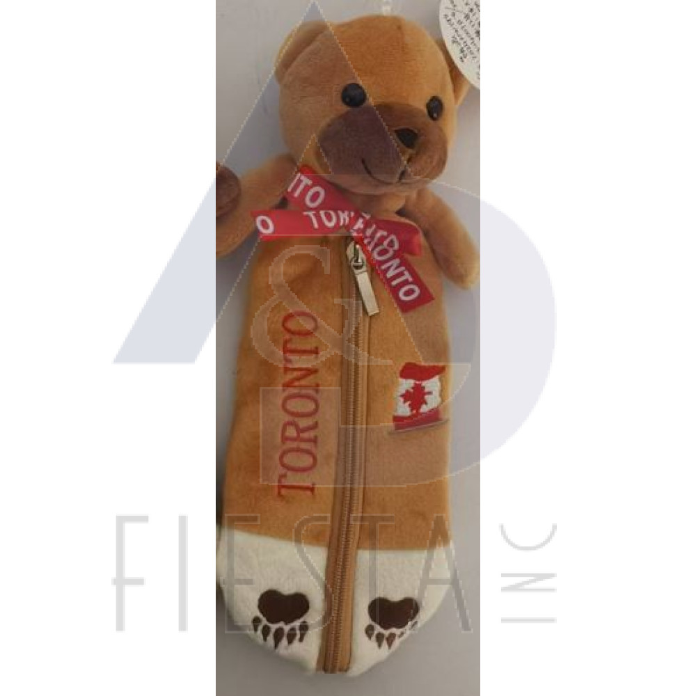 TORONTO PLUSH BROWN BEAR PENCIL CASE