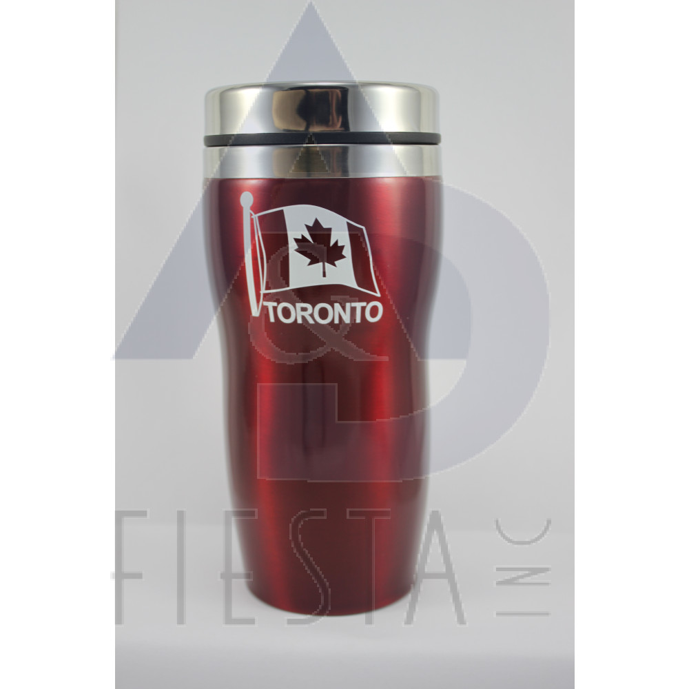 TORONTO RED STAINLESS STEEL MUG 16 OZ.