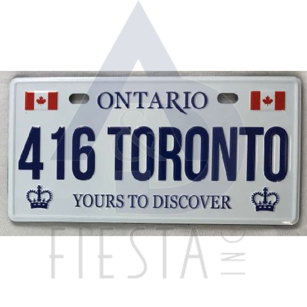 TORONTO BIKE LICENSE PLATE "416 TORONTO"