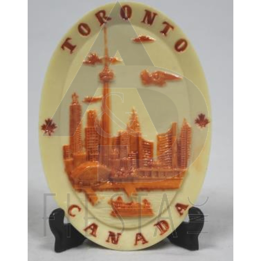 TORONTO OVAL POLY DISH WITH STAND IVORY/ORANGE