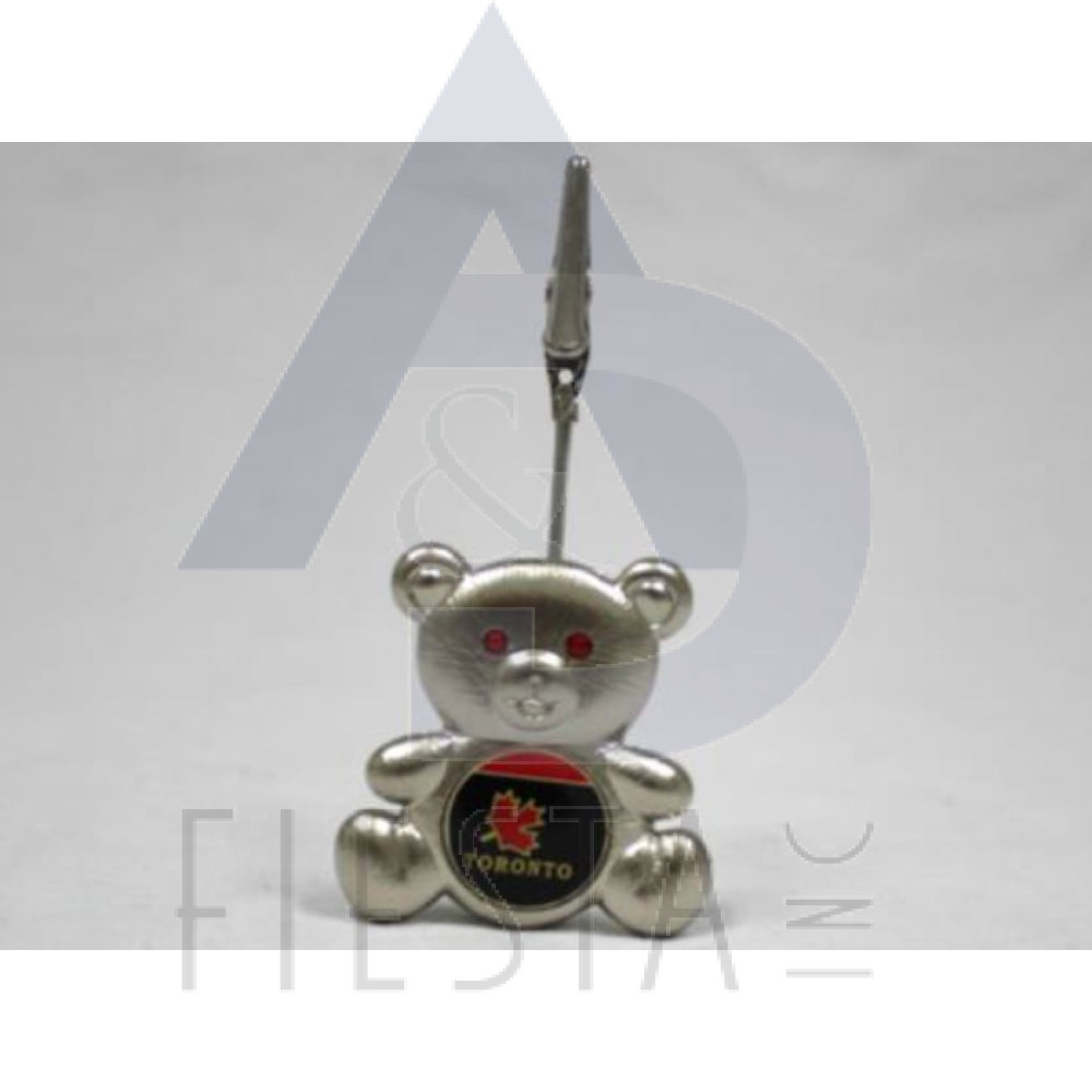 TORONTO 4" METAL TEDDY BEAR MEMO CLIP