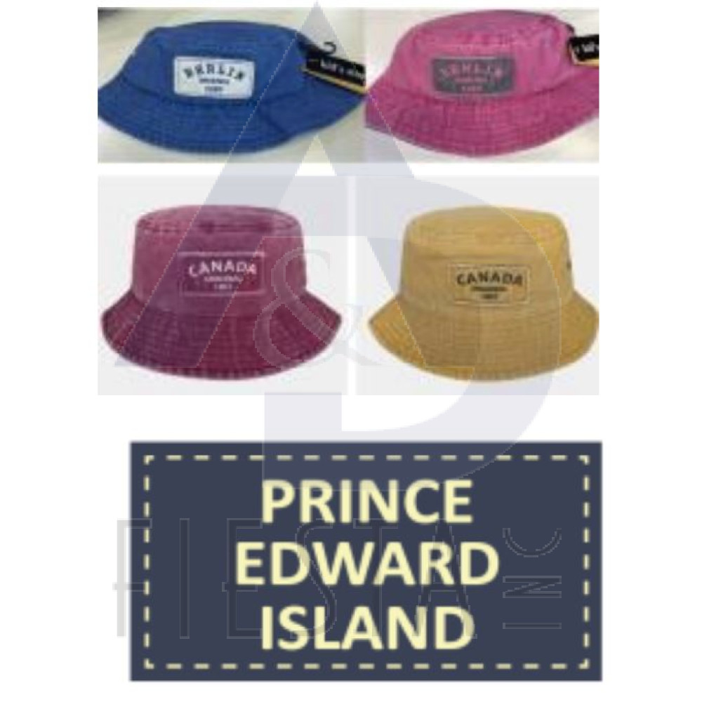PRINCE EDWARD ISLAND "CHILDREN" BUCKET HAT WITH PATCH 4 ASSORTED COLORS
