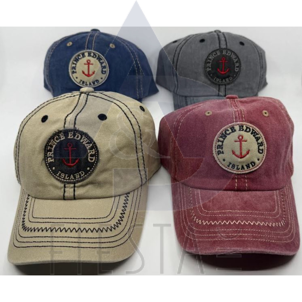 PRINCE EDWARD ISLAND CAP WITH ROUND PATCH WITH ANCHOR ASSORTED COLORS