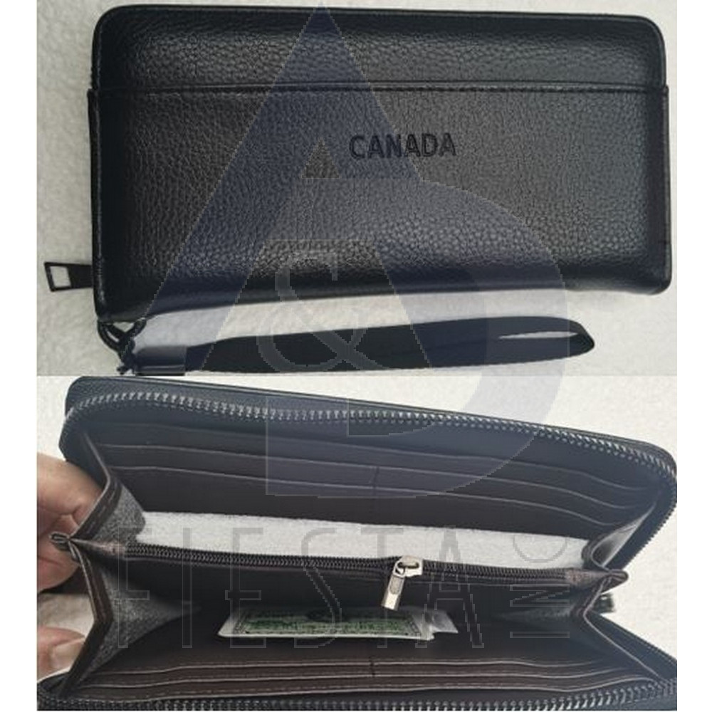 CANADA PU LEATHER 19.5X10X2.5 CM WRIST WALLET WITH "CANADA"