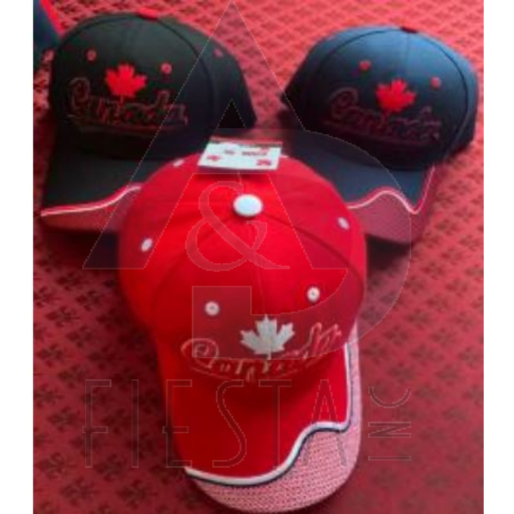 CANADA "CHILDRENS" ACRYLIC CAP 3D CANADA SCRIPT UNDERLINED WITH MAPLE LEAF WITH DESIGN ON VISOR ASSORTED COLORS 